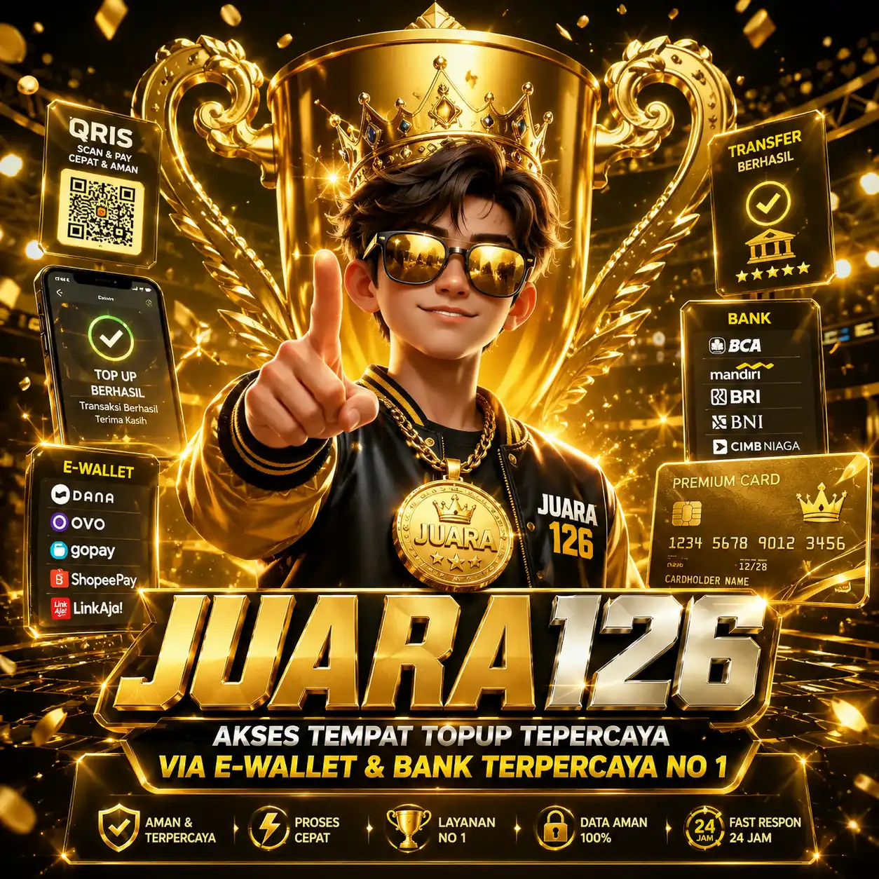 JUARA126: Akses Tempat Topup Tepercaya Via E-wallet & Bank Terpercaya No 1